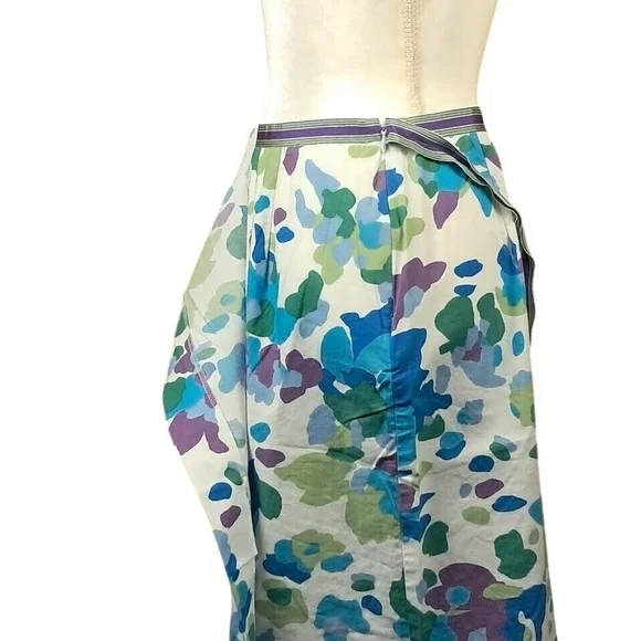 Vintage 60s PLAY BY LEON LEVIN 8 Mod Floral Wrap Skirt Side‎ Zip Knee Length - Picture 4 of 8